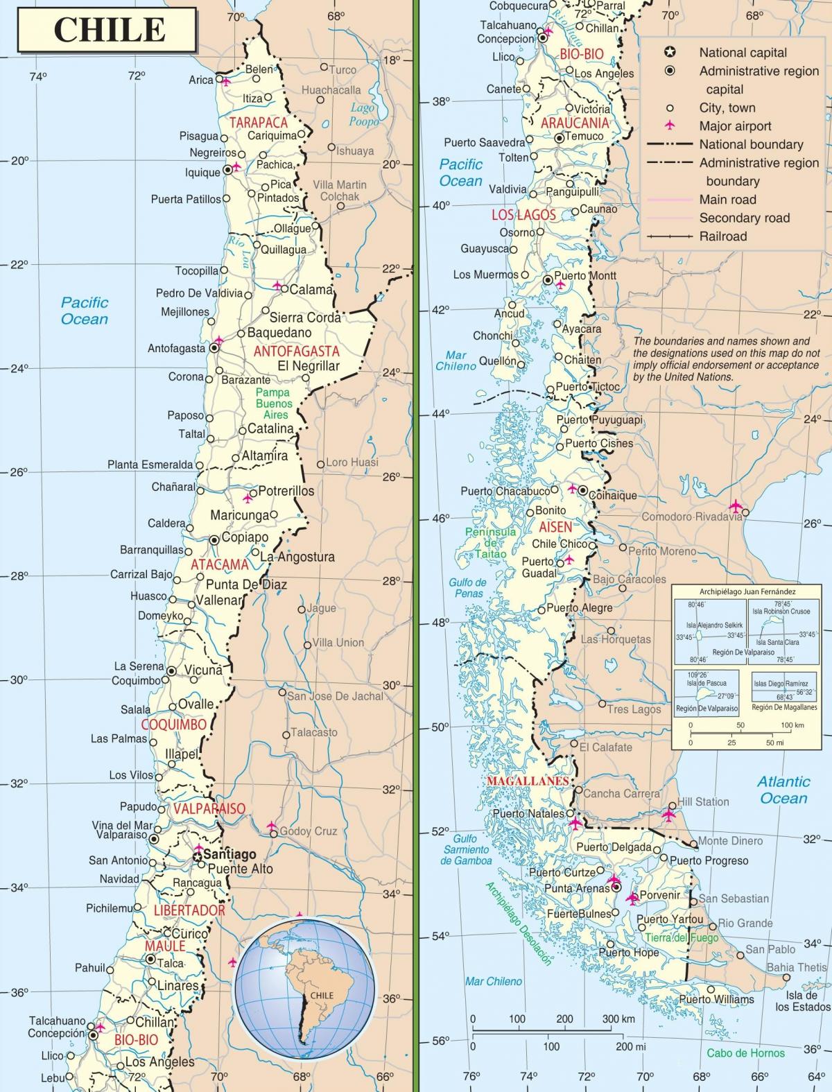 kaart de Chile