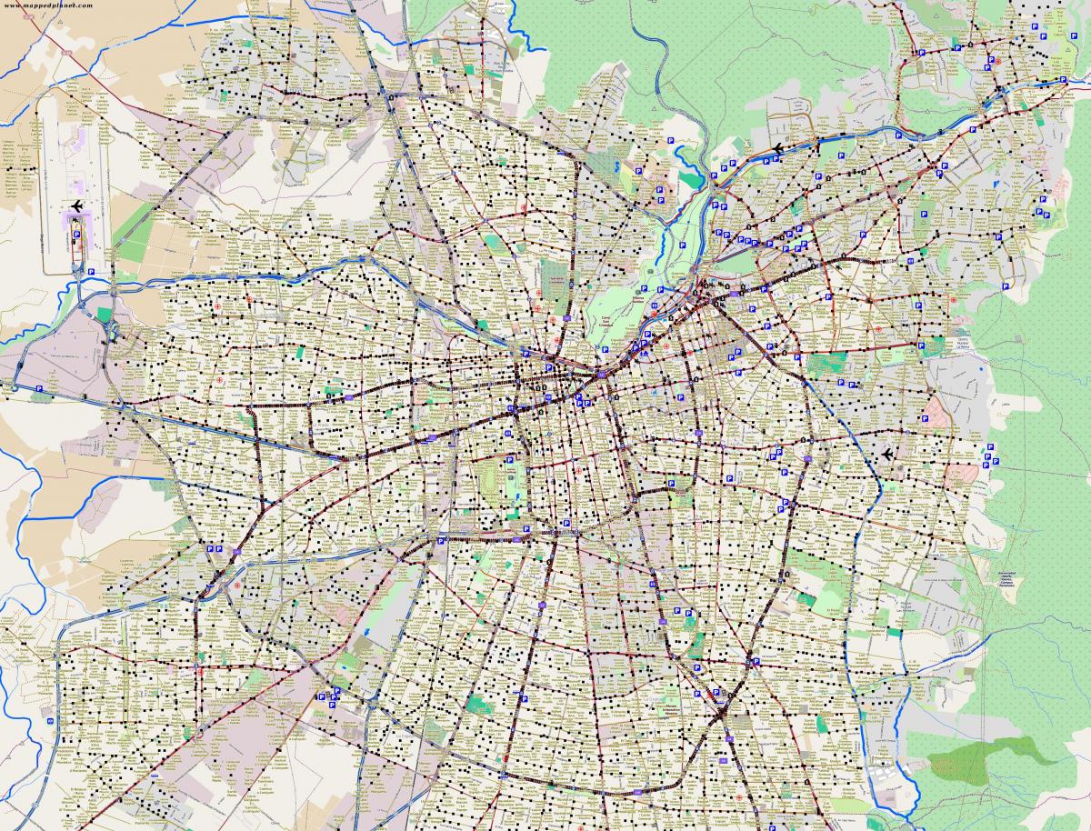 kaart linna santiago Chile