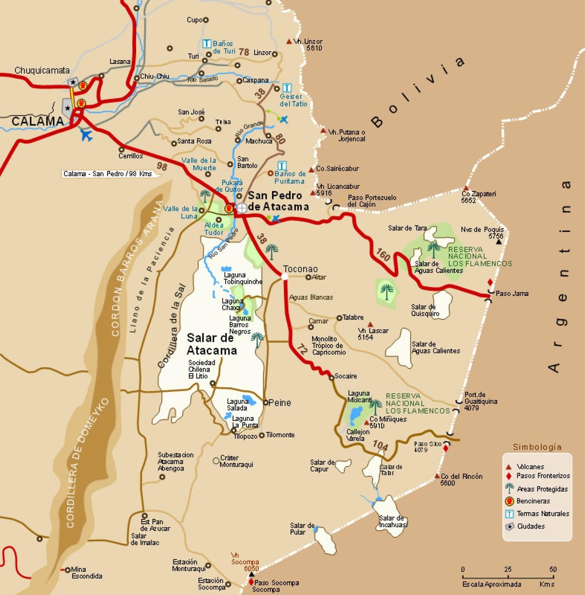 Kaart atacama Tšiili