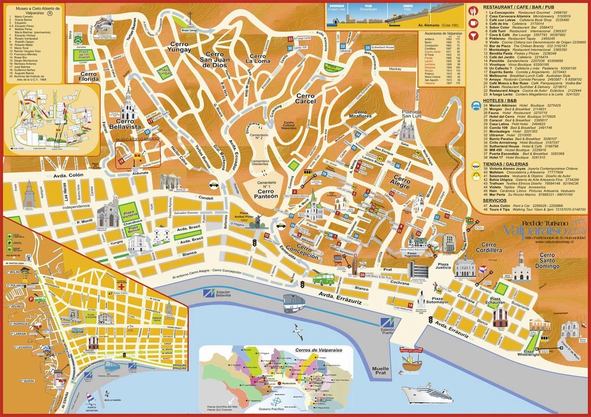 turismi kaart valparaiso Tšiili