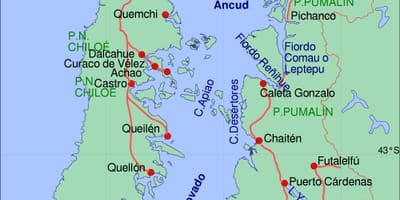 Kaart Tšiili chiloe