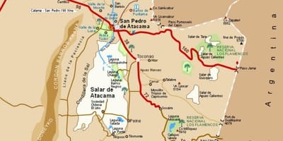 Atacama kõrb, Tšiili kaart