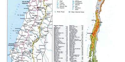 Kaart Tšiili loodusvarade 