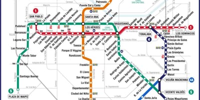 Kaart Tšiili metroo
